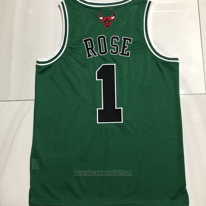 Camiseta Chicago Bulls Derrick Rose #1 Mitchel & Ness 2008-09 Verde